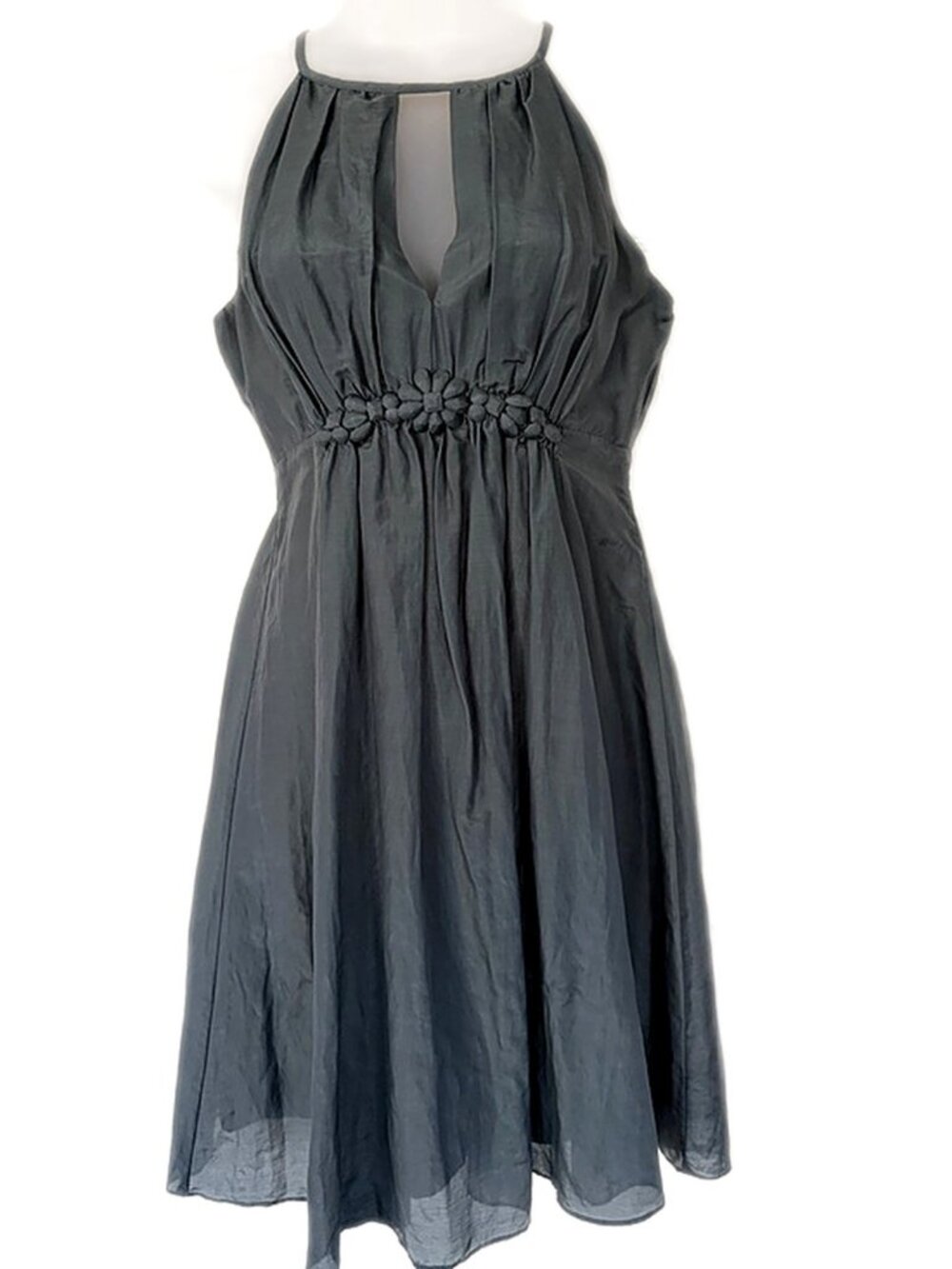 Anthropologie Esley Dress Small Grey Cotton Silk Sleeveless Mini Dress Small